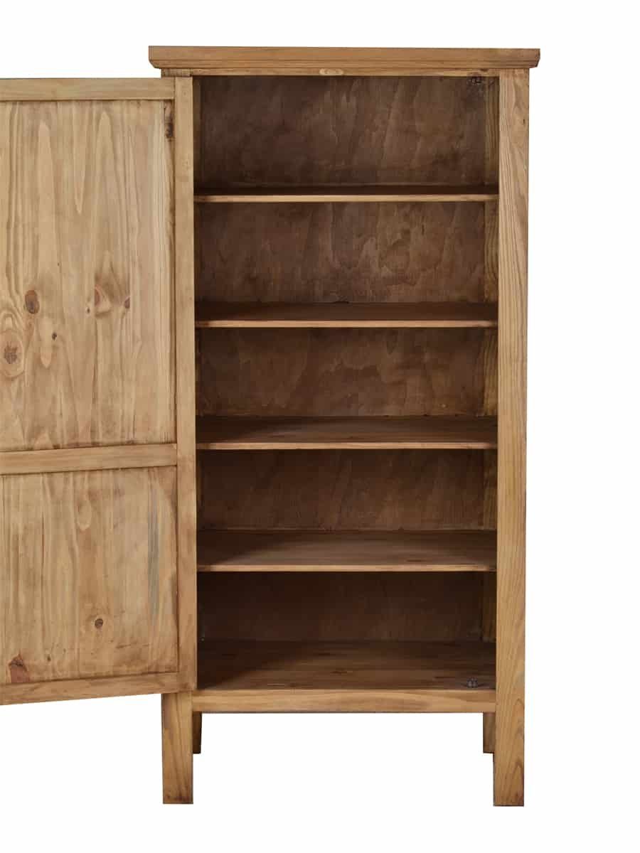 MiaMöbel Hochschrank Mexico aus massivem Pinienholz Honig