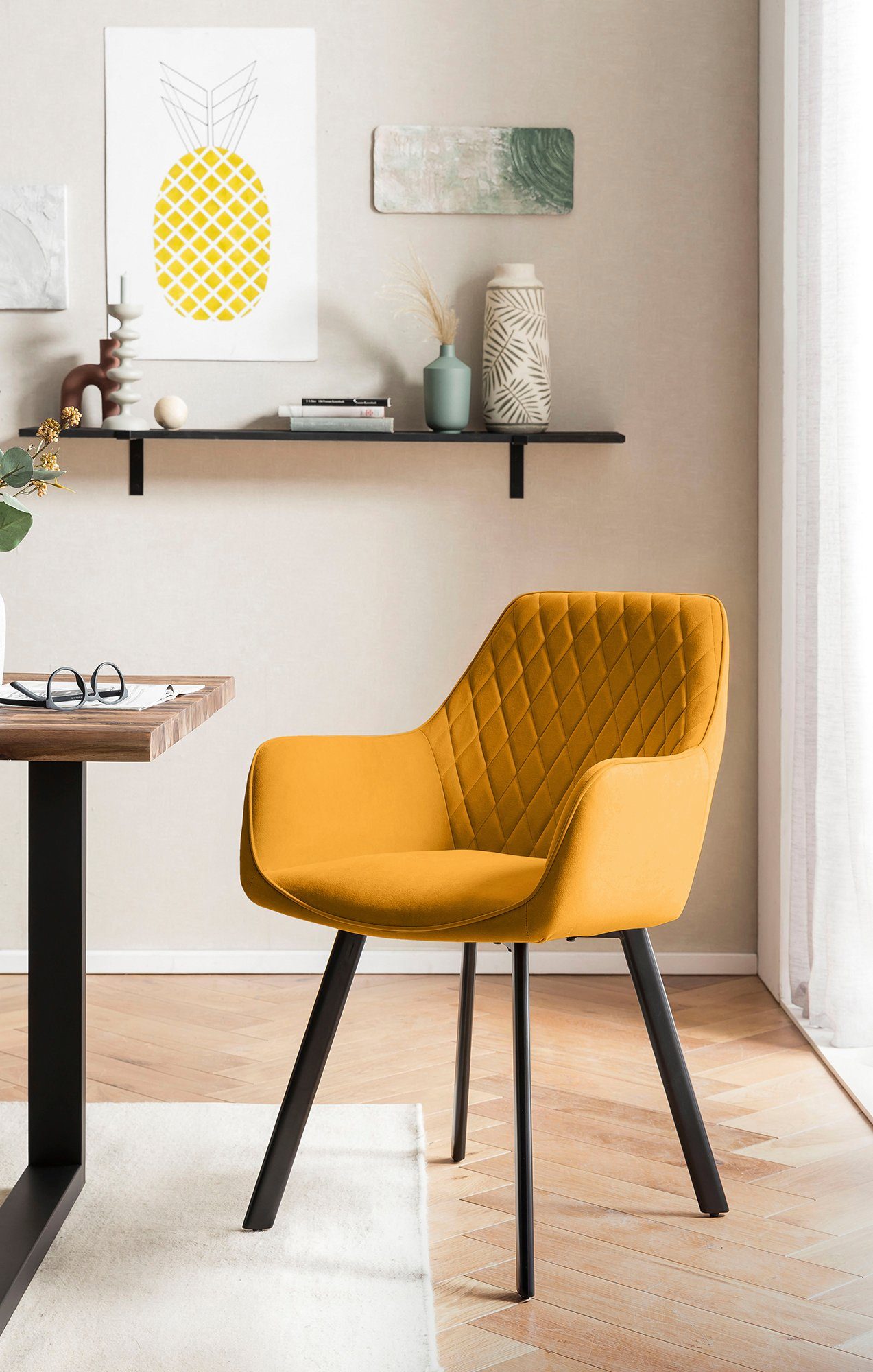 SalesFever Armlehnstuhl "Komfortabler Esszimmerstuhl im eleganten Stil", (S günstig online kaufen