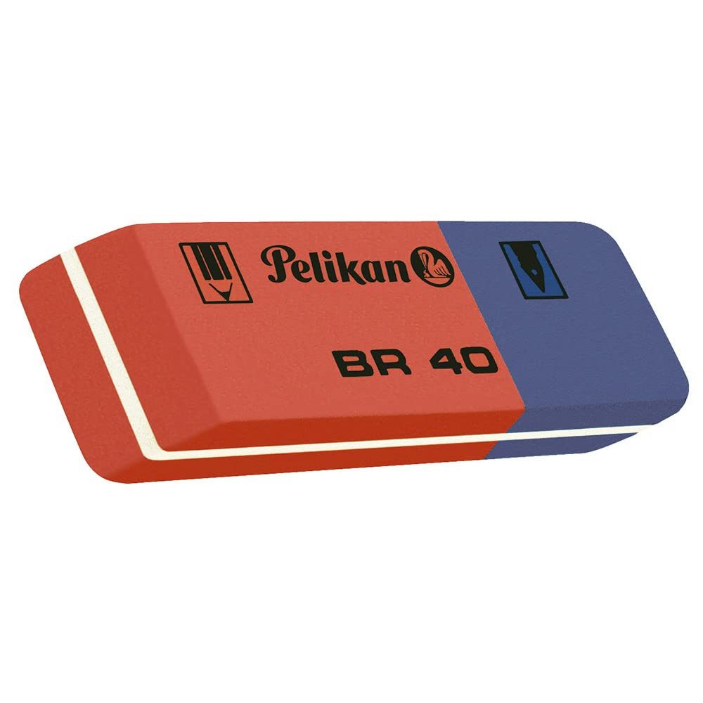 Pelikan Radiergummi Pelikan Radierer BR4 für präzises Radieren, Ergonomische Form, schmierfrei, geeignet für Bleistifte