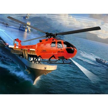 efaso RC-Helikopter C186 RC Hubschrauber BO-105 - Helikopter mit LED Beleuchtung, / 6-Achsen-Gyroskop / Auto.Start/Landung / Höhe-Halte-Funktion