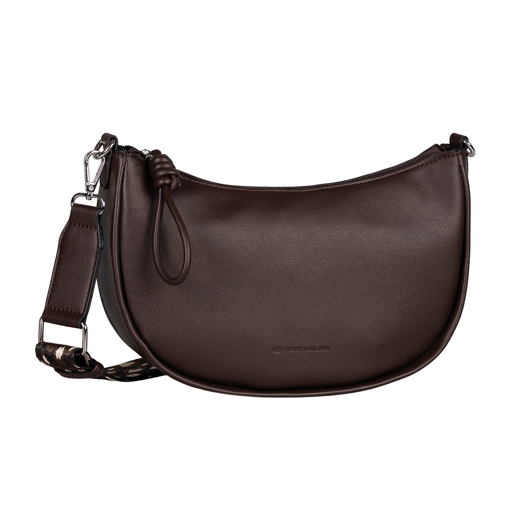 TOM TAILOR Handtasche Tatiana, Damen Umhängetasche mit fein gewebtem, dreifarbigem Gurtband