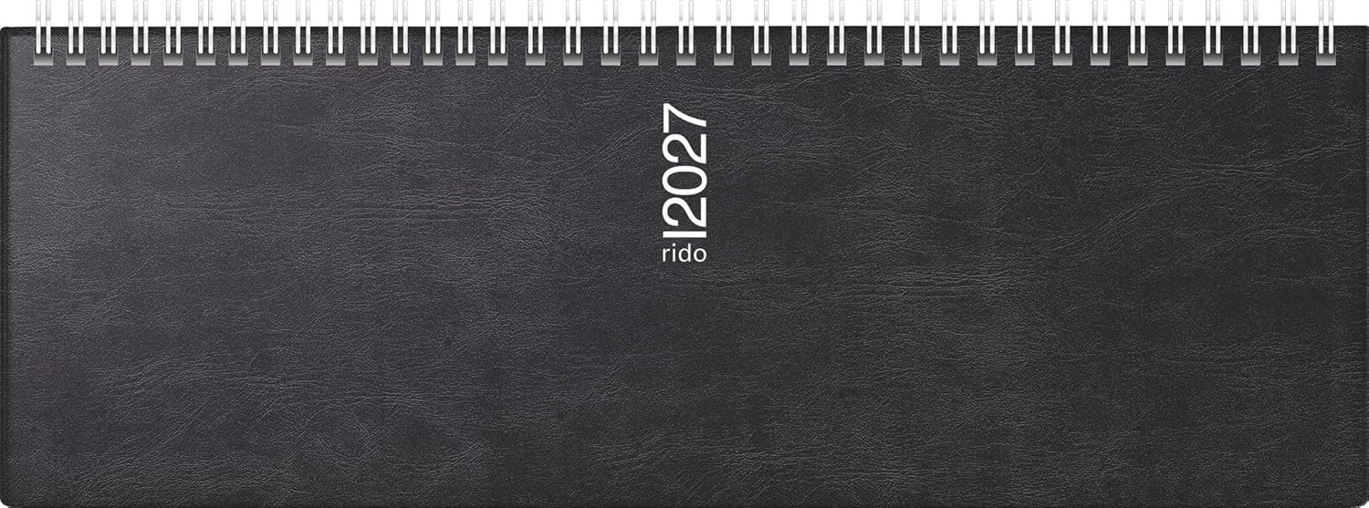 Querkalender rido/idé 7036142907 Querterminbuch septant 2027 305×105 mm, schwarz