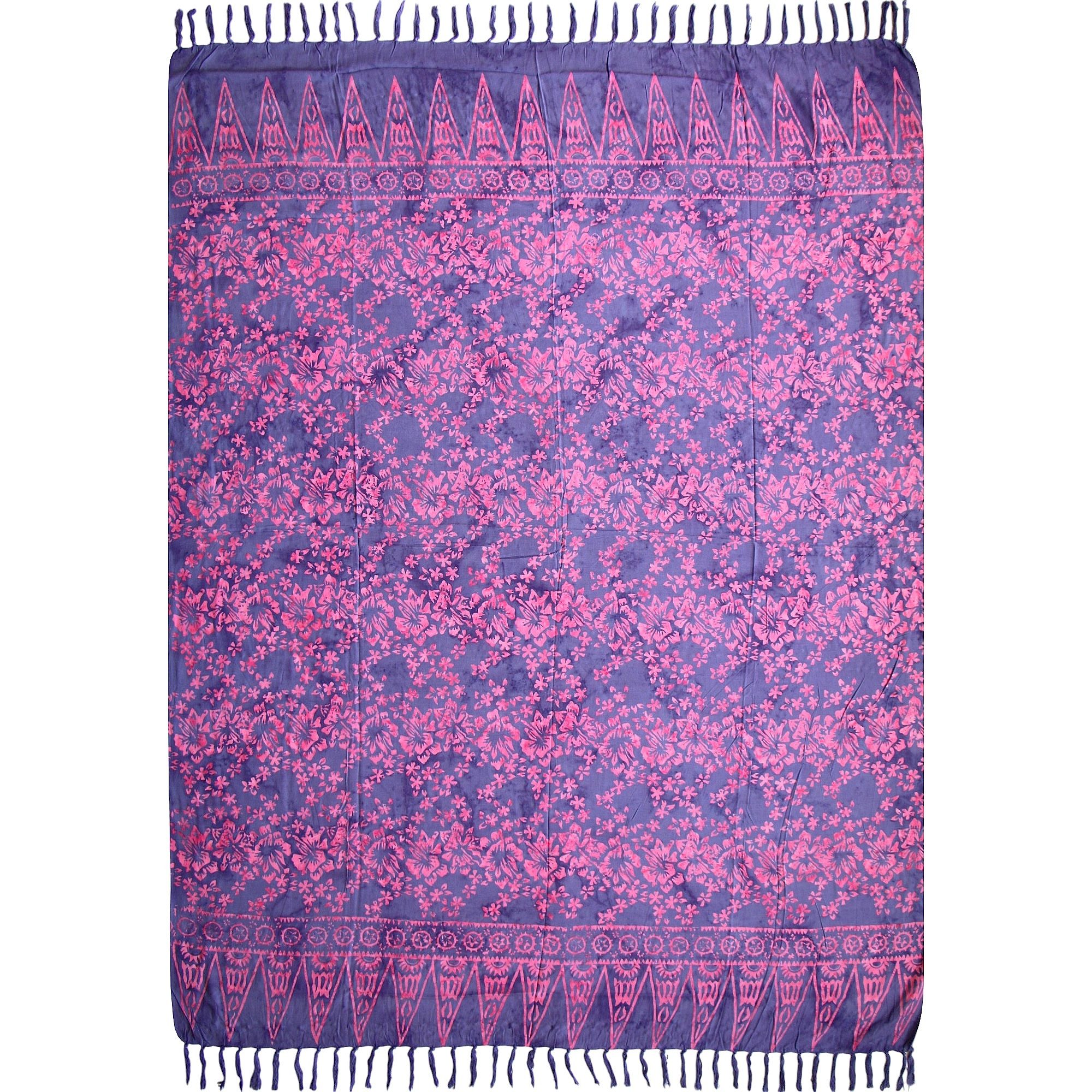 Wogeka Sarong blickdichter Sarong rosa pink als Strandtuch Strandkleid Wickelrock