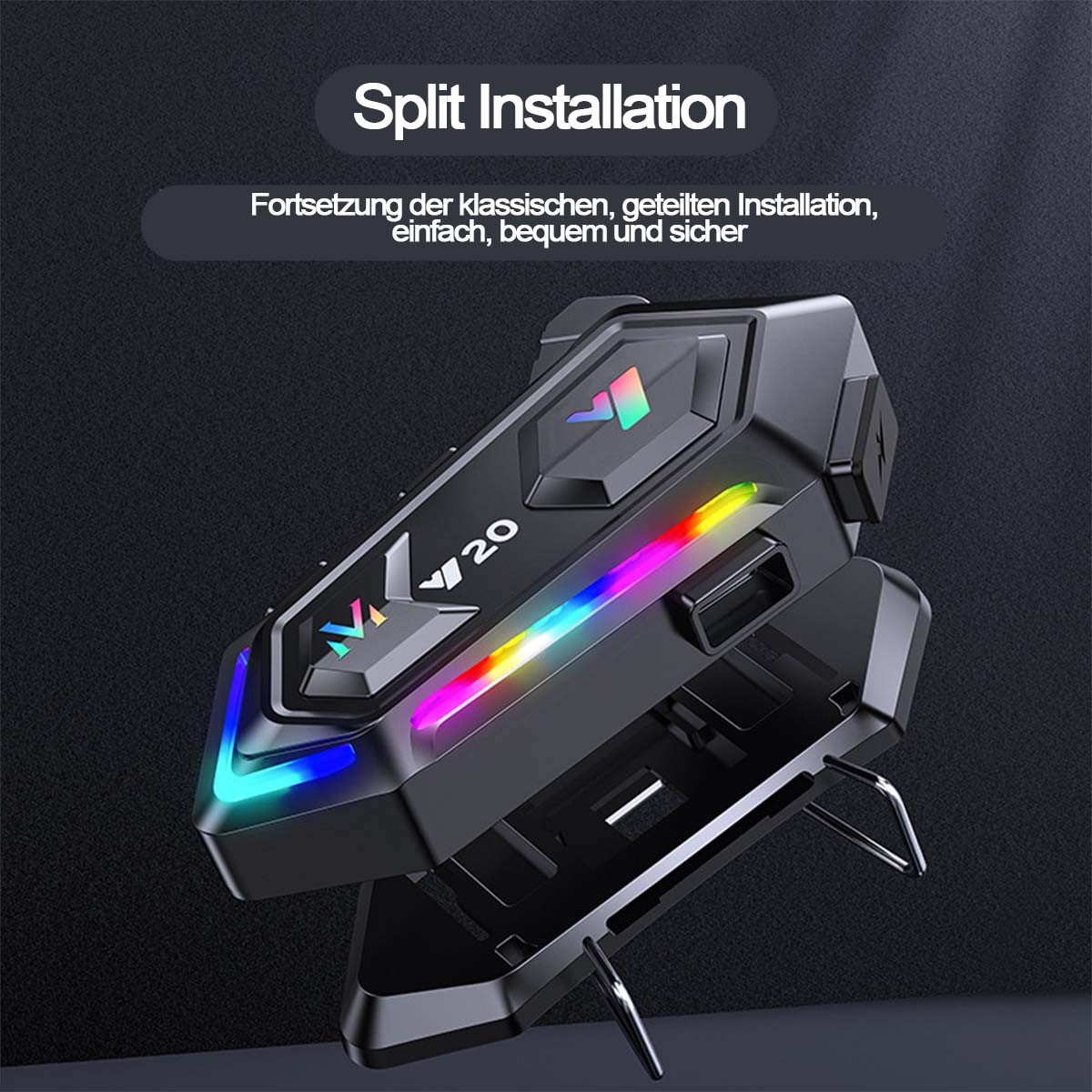 Welikera Motorradhelm Motorrad Helm Bluetooth Headset, Dual Noise Cancelling Helm Headset, IPX6 Wasserdicht