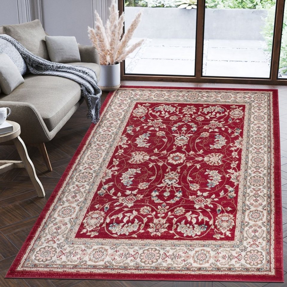 Orientteppich Oriente Teppich - Traditioneller Teppich Orient Rot, Mazovia,  60 x 100 cm, Geeignet für Fußbodenheizung, Pflegeleicht, Wohnzimmerteppich,  100% Sicherheit