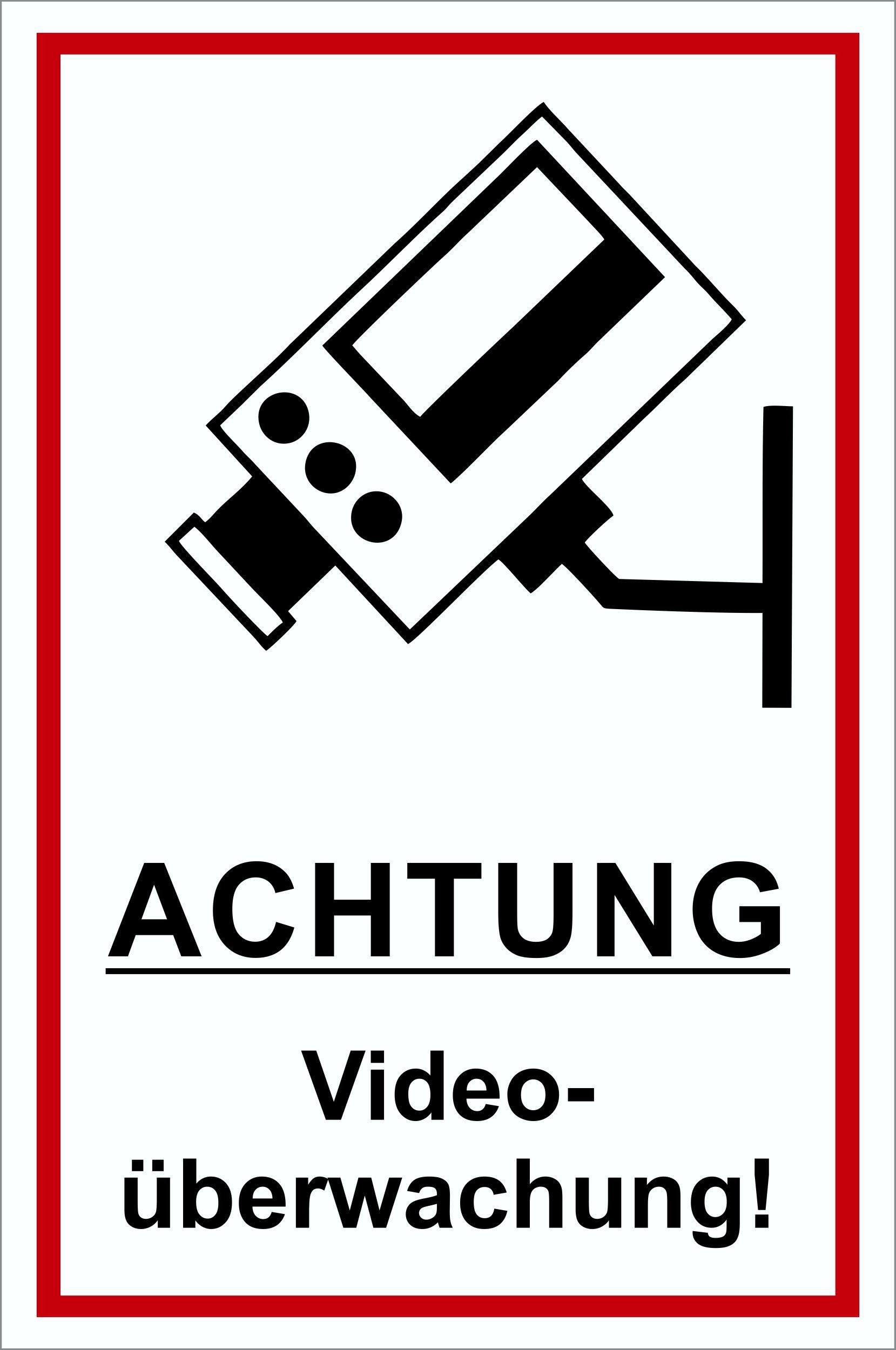 Hermann Schütz Hinweisschild Achtung Videoüberwachung! 200 x 300 mm Kunststoff, (1 St)