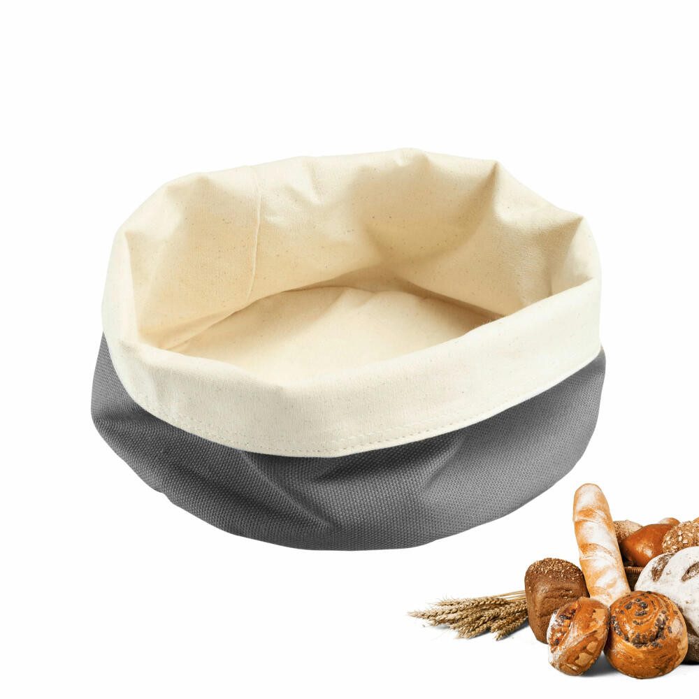 WESTMARK Tranchiermesser Tasche Rund, Stoff-Brotkorb für Brot, Brötchen, Gebäck & Obst, hygienisch, platzsparend, atmungsaktiv