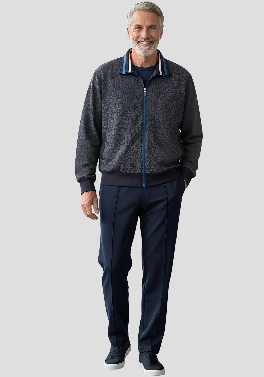 Herbold Sportswear Trainingsanzug Herren Freizeitanzug Sportanzug (2-tlg), Sportiver Anzug mit Biesennaht auch in Короткие размеры