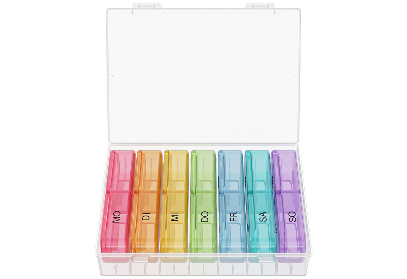 Wellgro Pillendose Große Tablettenbox für 7 Tage