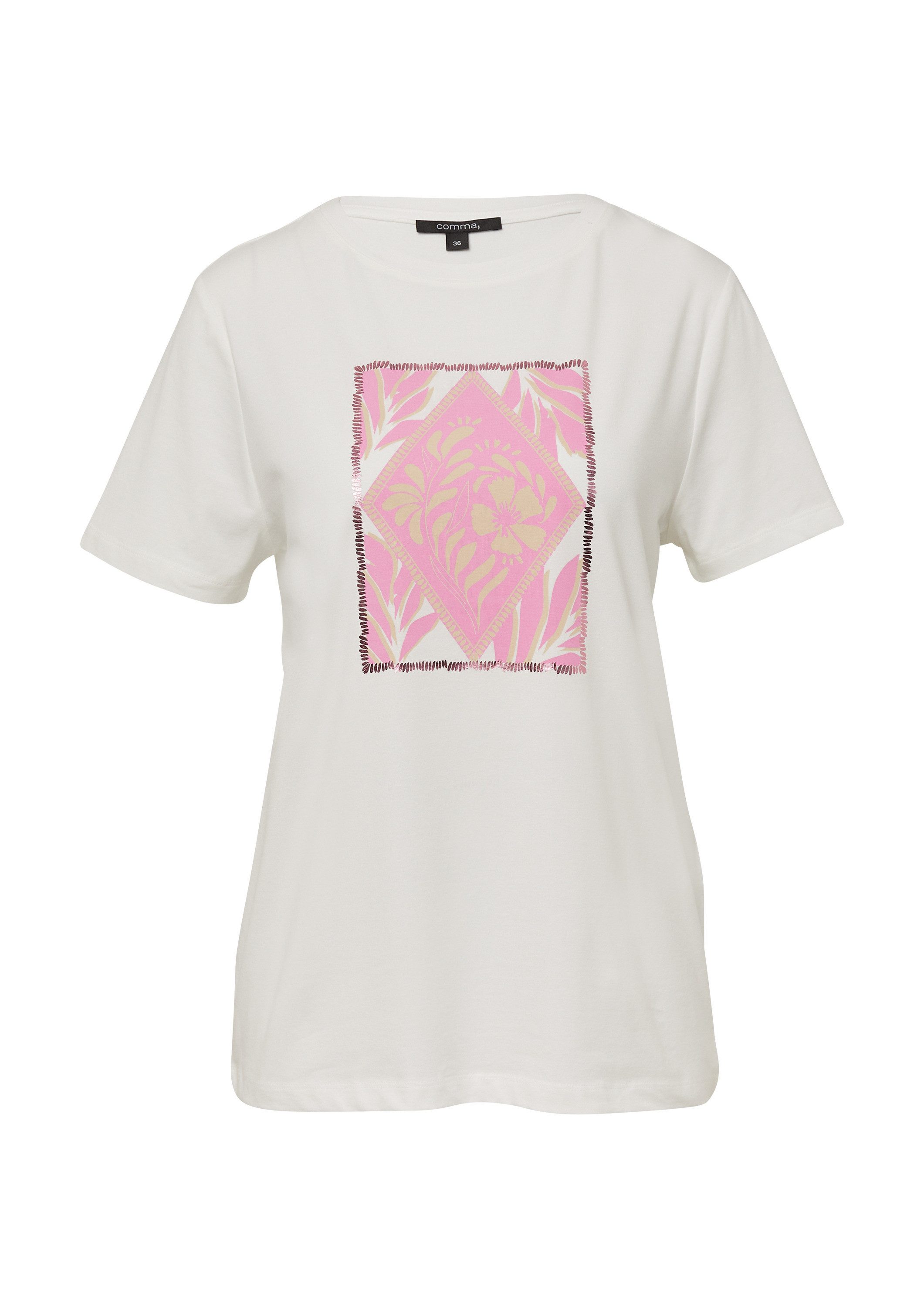 comma Kurzarmshirt T-Shirt Jersey-T-Shirt mit Artwork günstig online kaufen