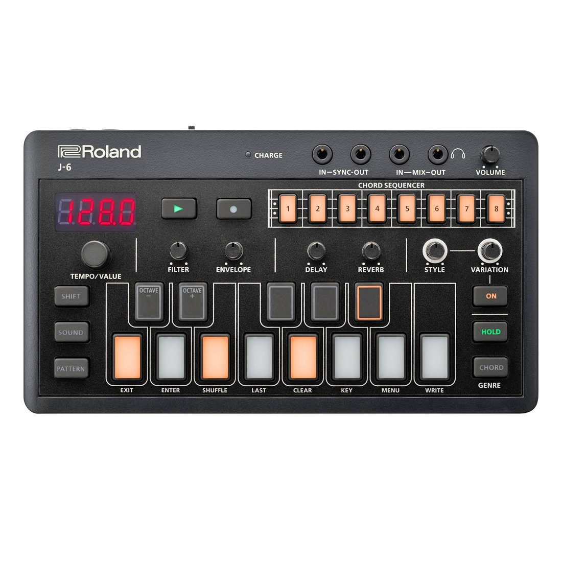 Roland Audio Roland Aira J-6 Chord Synthesizer Digitales Aufnahmegerät (mobiles Instrument für die Songproduktion)