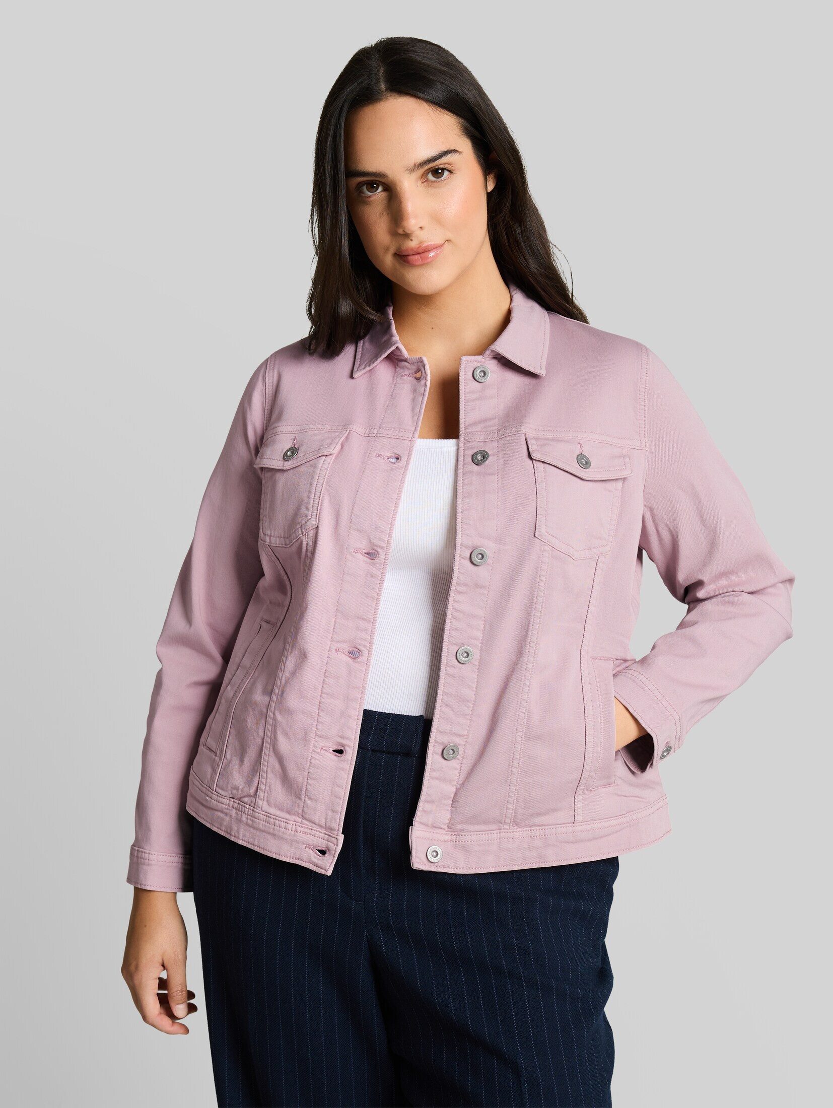 TOM TAILOR PLUS Jeansjacke Jacken Plus Size - Jeansjacke mit Eingriffstaschen