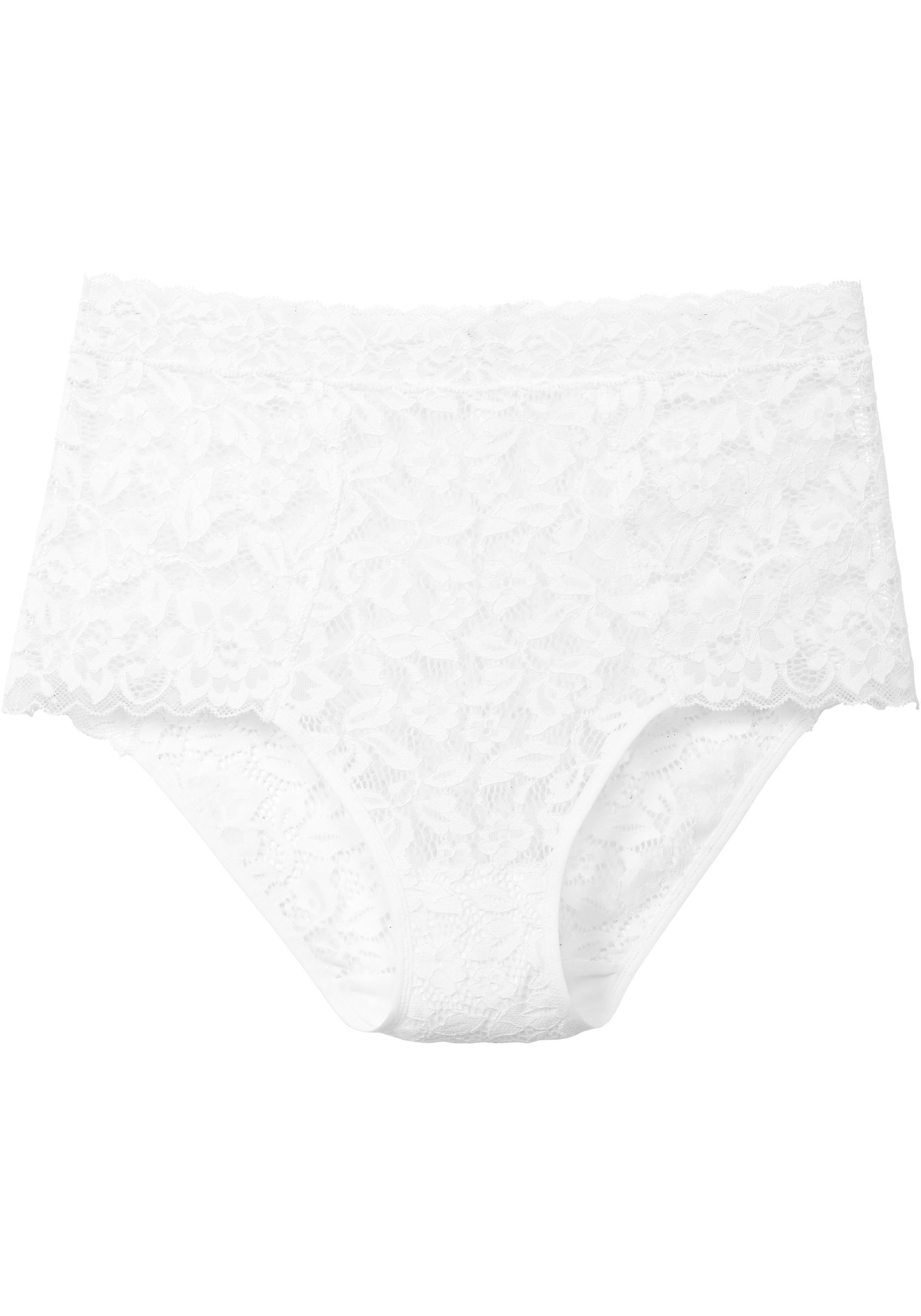 CALIDA High-Waist-Slip Natural Comfort Lace weiche, verspielte Spitze, elastisch, extrabreiter Bund, bequem