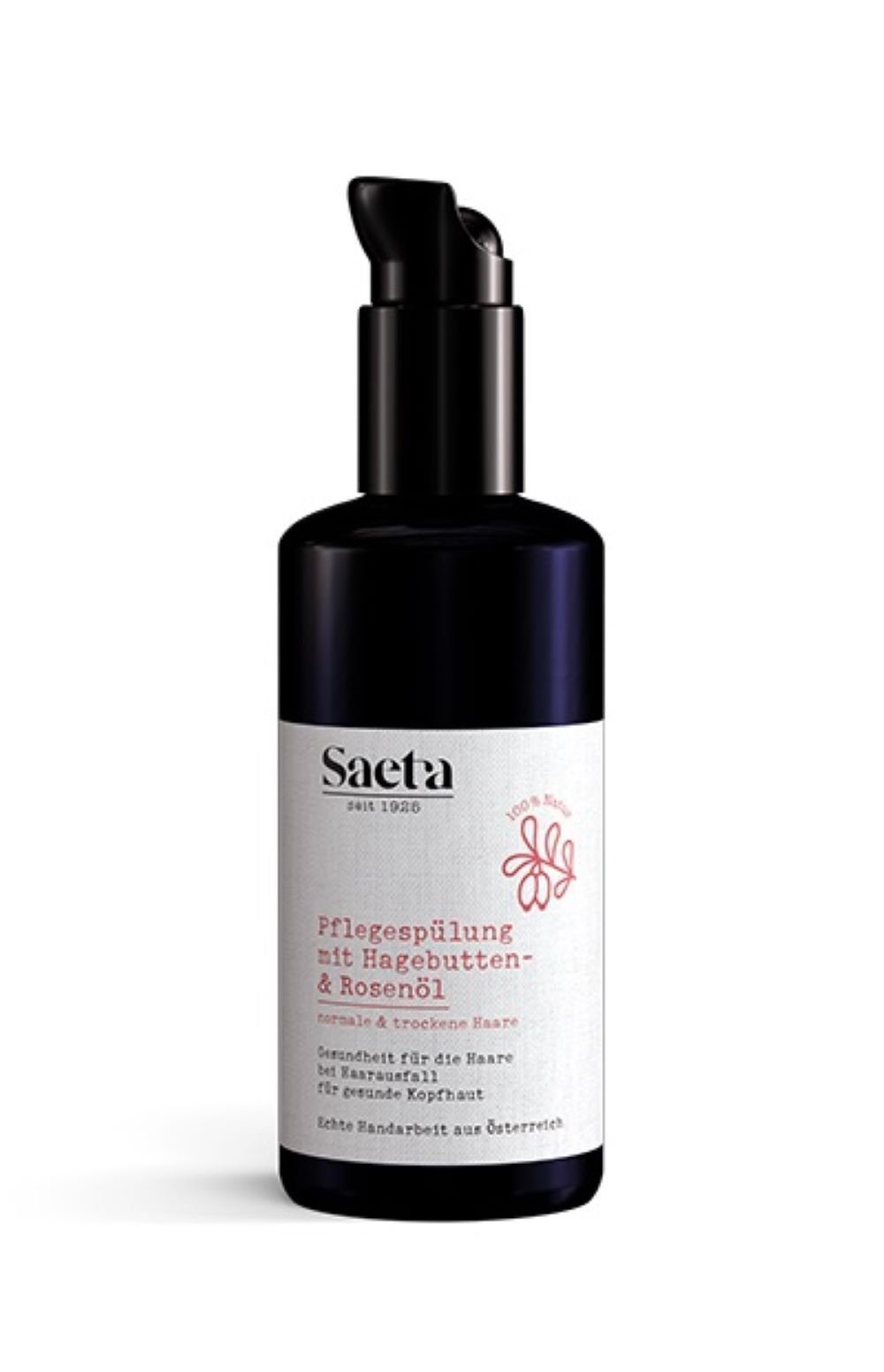 Saeta Haarkosmetik Haarspülung Pflegespülung mit Hagebutten- und Rosenöl Normale und fettige Haare, 1 Flasche 200 ml, bei Haarausfall und Haarbruch