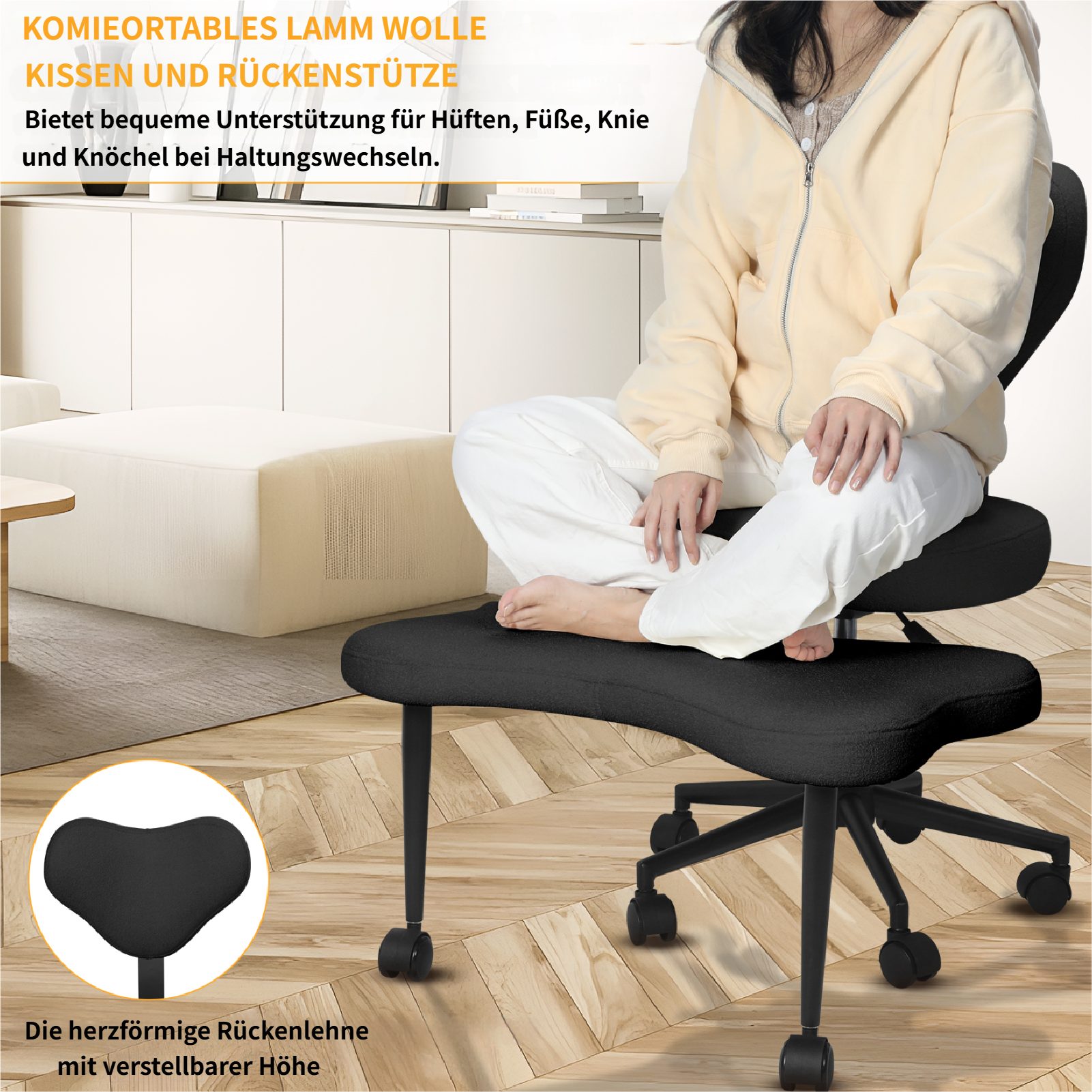 Rutaqian Bürostuhl Schreibtischstuhl mit Rückenlehne,Bürostuhl ohne Armlehn günstig online kaufen