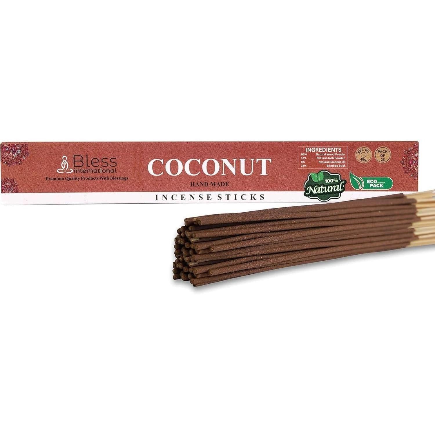 LuxusKollektion Räucherstäbchen-Halter Räucherstäbchen Handgetaucht Chemikalienfrei Coconut 25 Sticks (40GM)