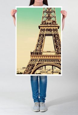Sinus Art Poster Architekturfotografie 60x90cm Poster Eiffelturm in Paris im Retro Stil