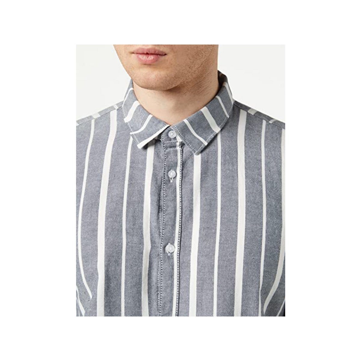 TOM TAILOR Rundhalsshirt navy stripe blau white big (1-tlg) off