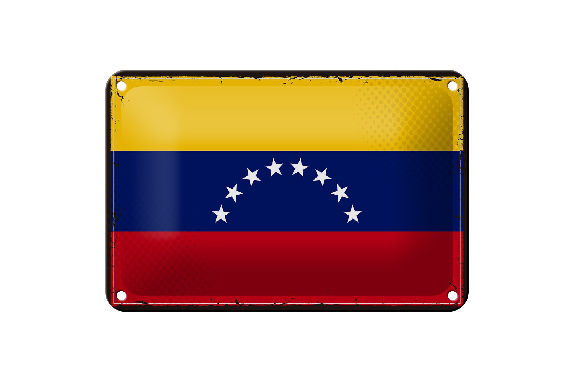 Metallschild Flagge Venezuelas 18x12cm Retro Flag Venezuela