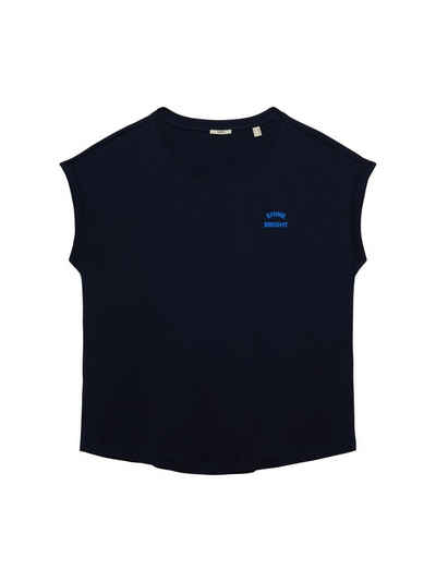 Esprit T-Shirt CURVY T-Shirt mit Mini-Print, 100 % Baumwolle (1-tlg)
