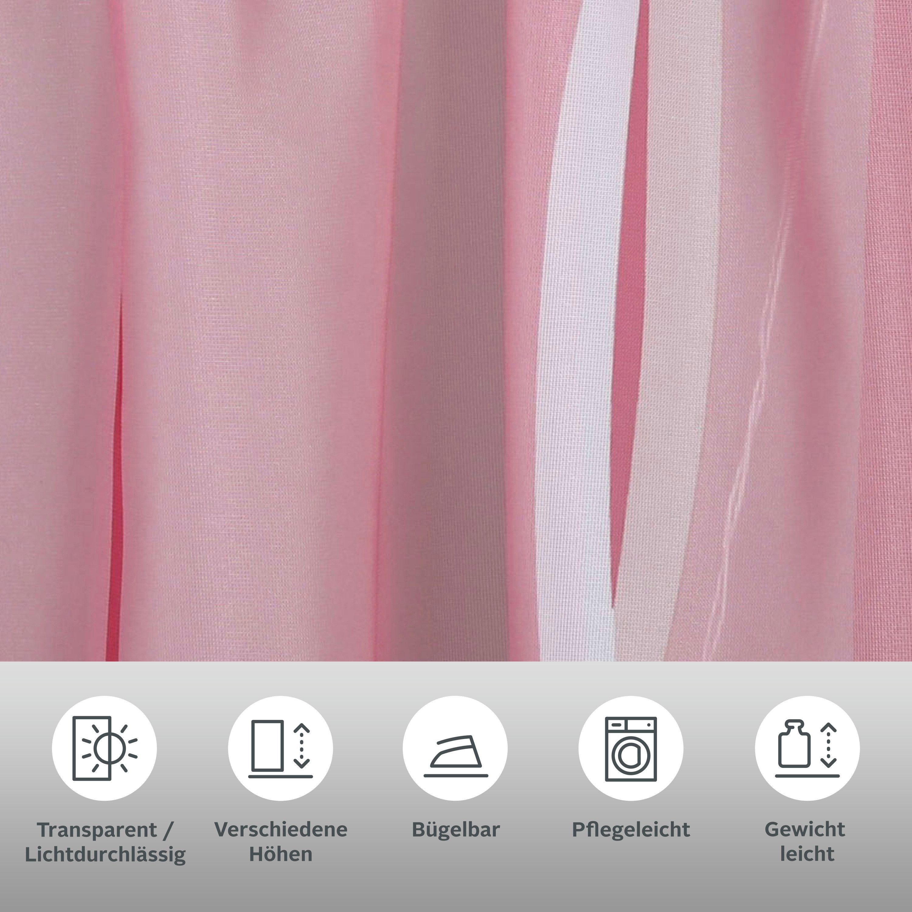 OTTO home Gardine Dimona (2 St), Ösen, transparent, Voile, 2er-Set, transparent, Voile, Polyester
