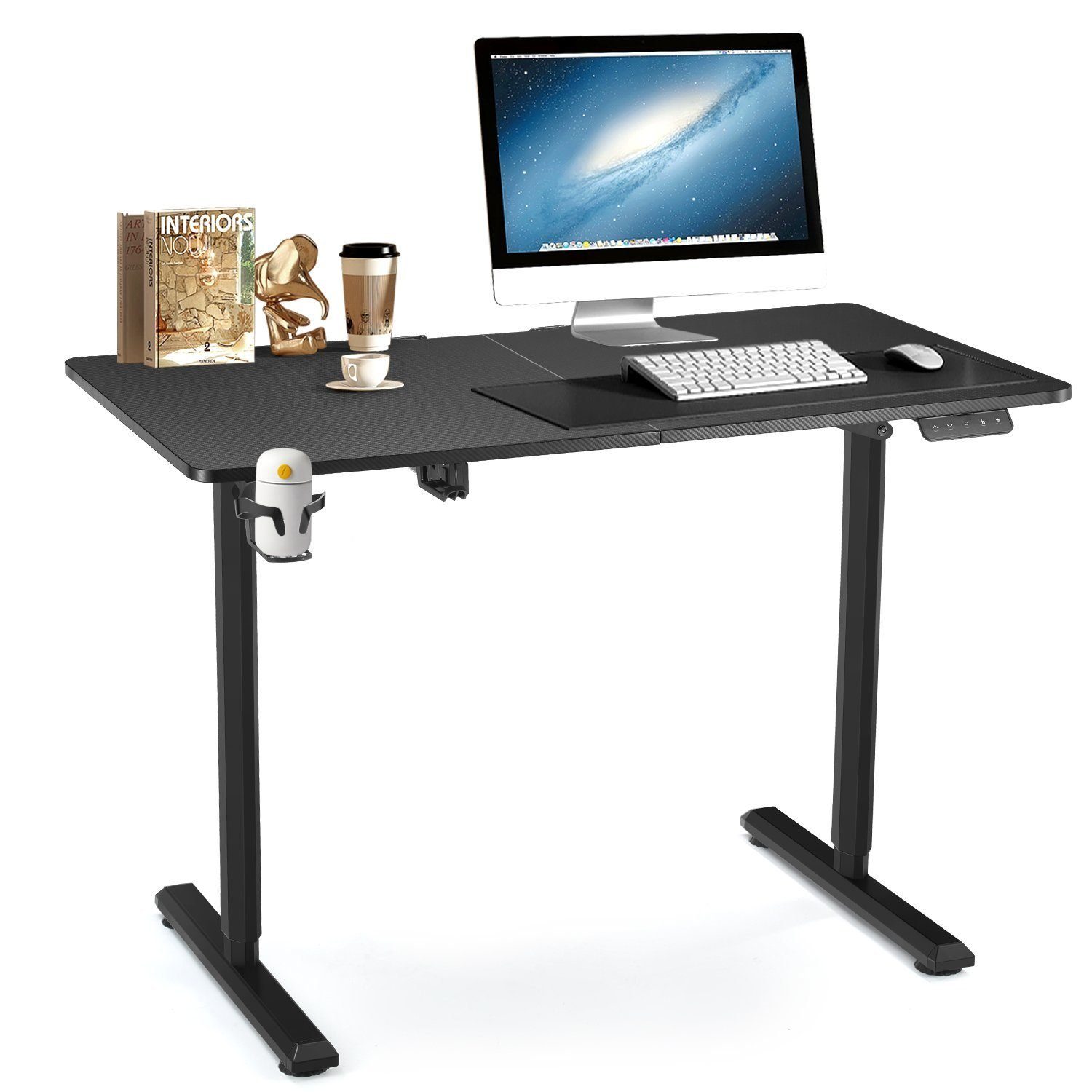 iscooter Schreibtisch Schreibtisch Höhenverstellbar Elektrisch, 110 x 60 cm  Stehschreibtisch, Ergonomisches Sitz-Stehpult mit Tischplatte