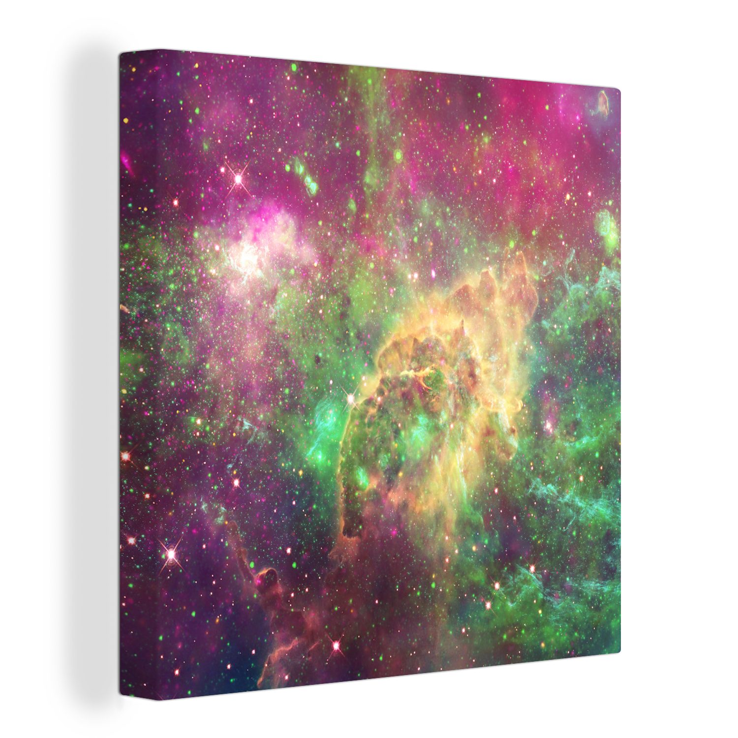 OneMillionCanvasses® Leinwandbild Weltraum - Sterne - Farben, (1 St), Leinwand Bilder für Wohnzimmer Schlafzimmer