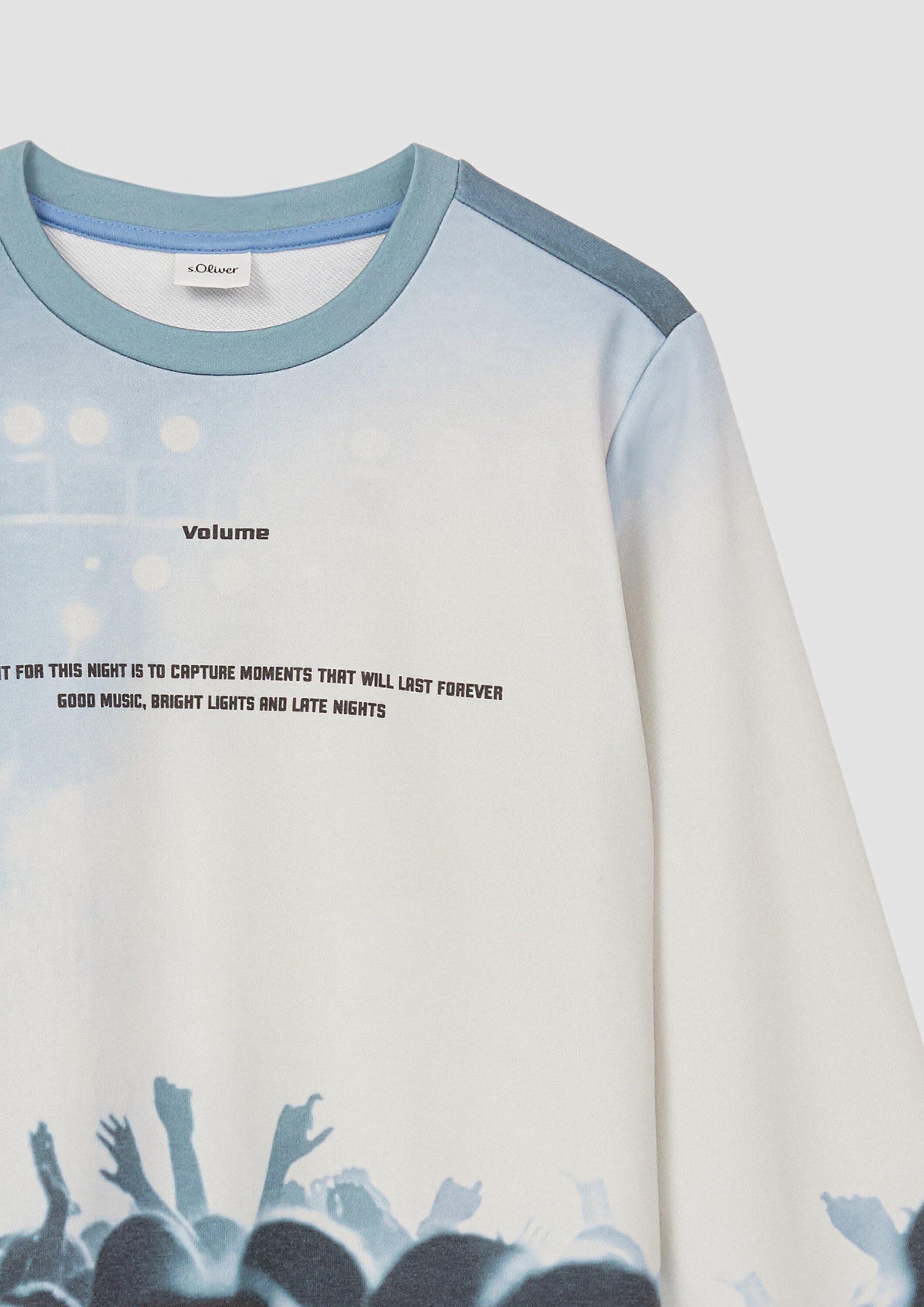 s.Oliver Sweatshirt Sweatshirt Sweatshirt aus Baumwollmix mit All-over-Print – Bild 4 von 4