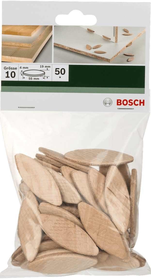 BOSCH Bohrfutter Bosch Flachdübel 55 mm 4 mm Lamello 50 Stk Größe 10