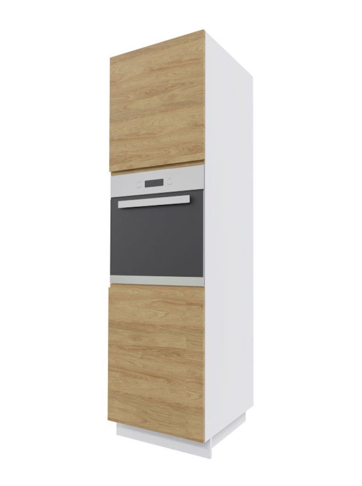 Feldmann-Wohnen Backofenumbauschrank Arezzo (1-St) 60x59x207cm grifflos eiche artisan / Eiche artisan (AZ-D14/RU/2D)