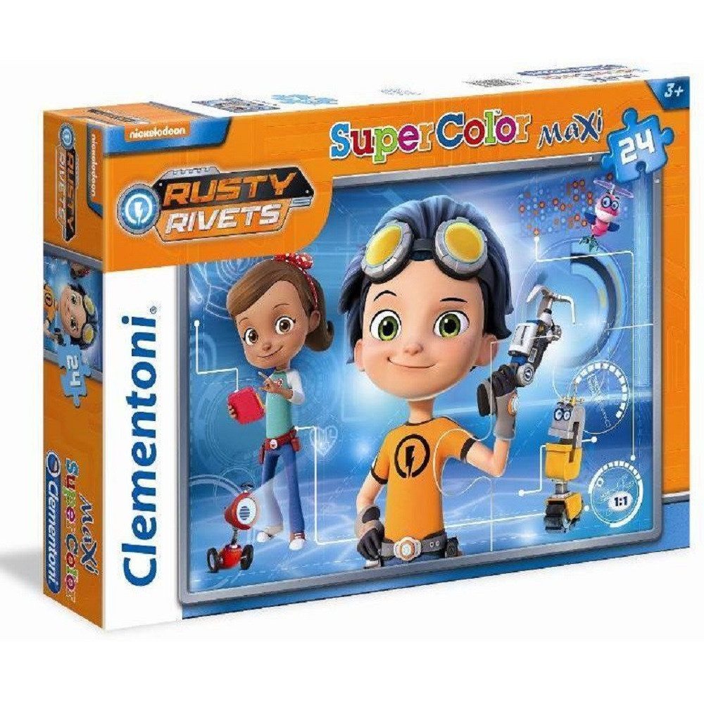 Clementoni® Puzzle Roboter, Supercolor, Kinder Puzzle, Maxi, Rusty Rivets, Puzzleteile, Rätzel / Motorik / Konzentration Spiel
