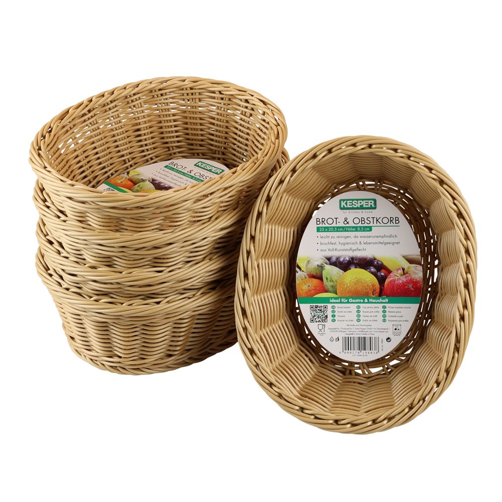 KESPER® Brotkorb Brot- und Obstkorb, 5er Set, Kunststoff, (Set, 5-tlg), Breite ca. 25 cm