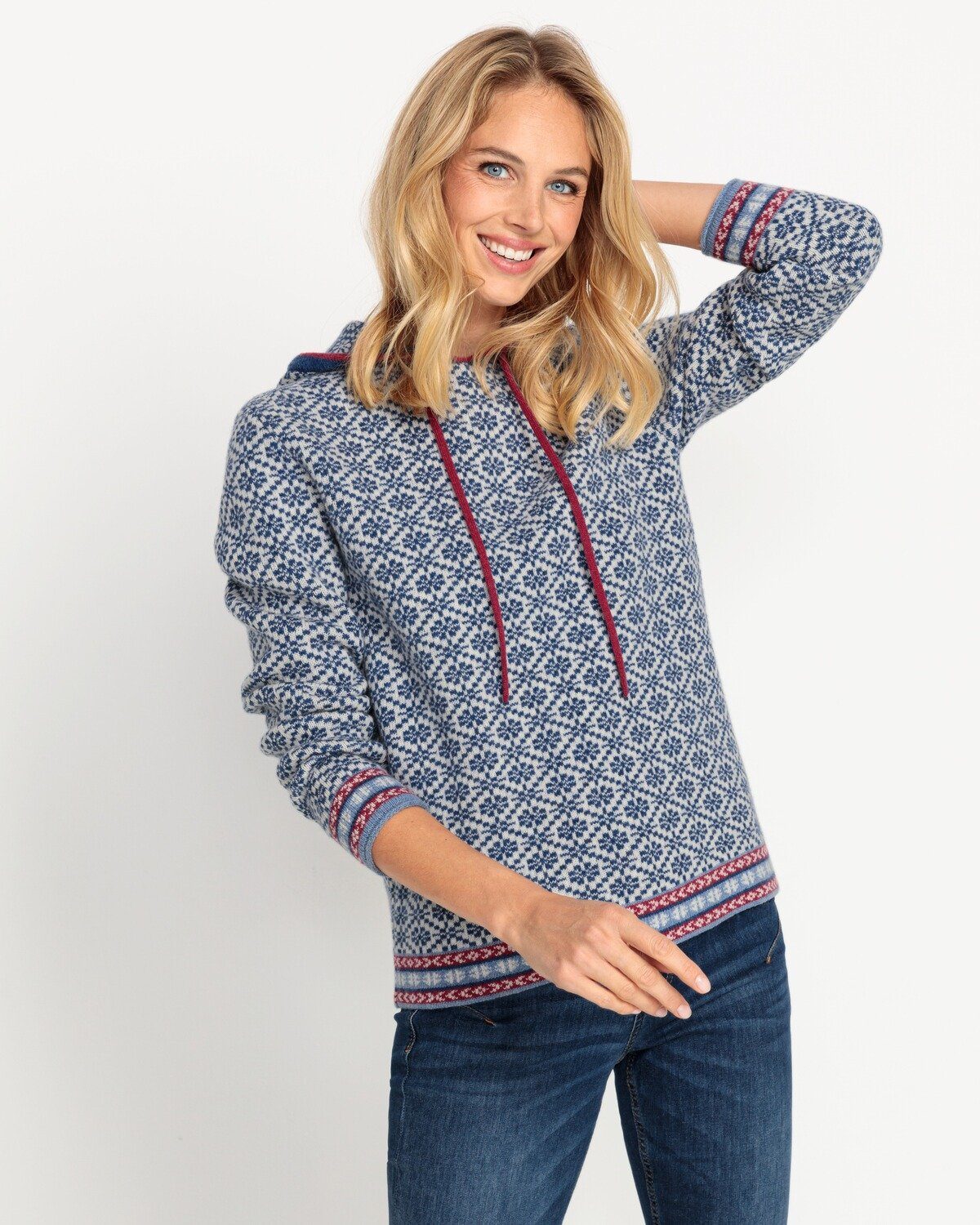 Reitmayer Strickpullover Jacquard-Kapuzenpullover