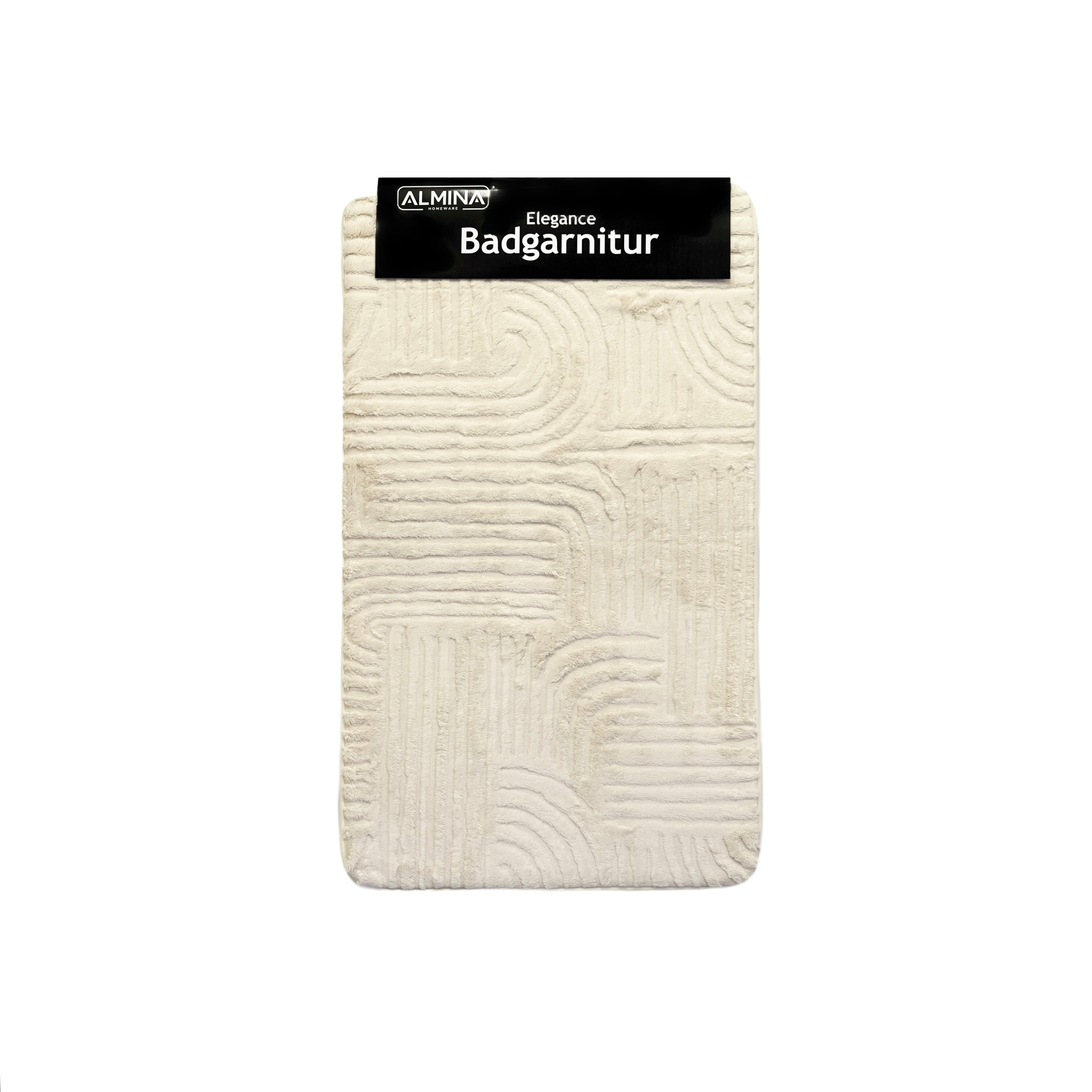 Almina Badematte WC-Set Elegance - 2-teiliges Badematten-Set, rutschfest & pflegeleicht, rutschhemmend beschichtet, 100% Polyester, Rechteckig, Teppich: 100 x 6 – Bild 5 von 5