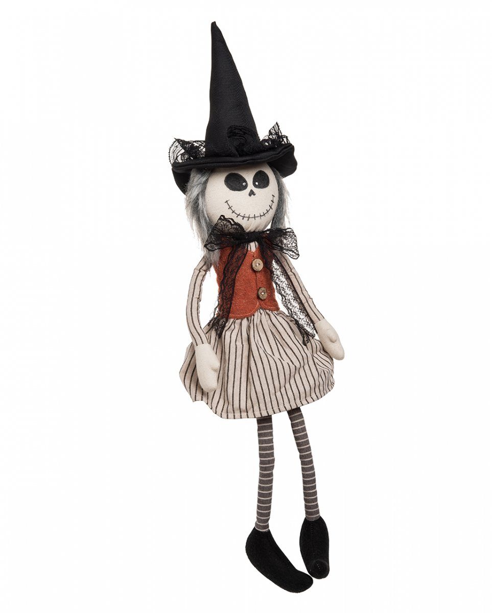 Horror-Shop Dekofigur Dek Halloween als Kantenhocker Skelett Plüsch Frau