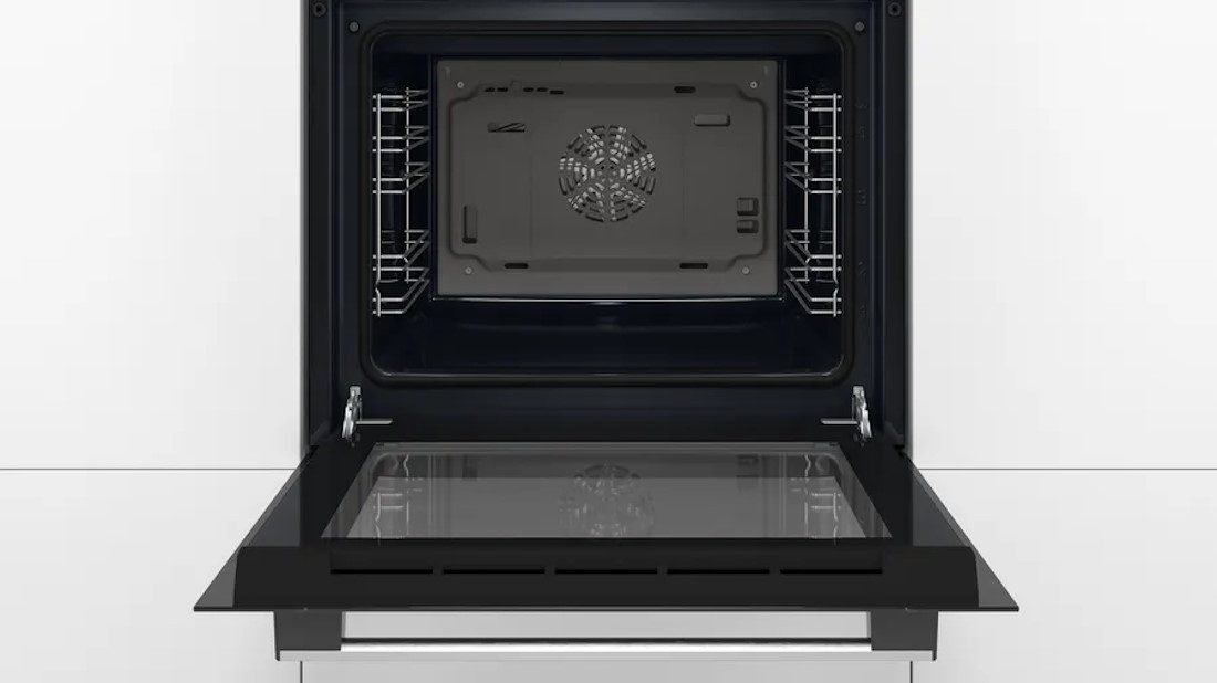 BOSCH Einbaubackofen Serie 2 HBF133GR0 Backöfen - Set inkl. 2-fach Teleskopauszug (HEZ438201), mit 2-fach-Teleskopauszug, Teilweise katalytisch, ecoClean, GranitEmail, Booster, 3D Heißluft