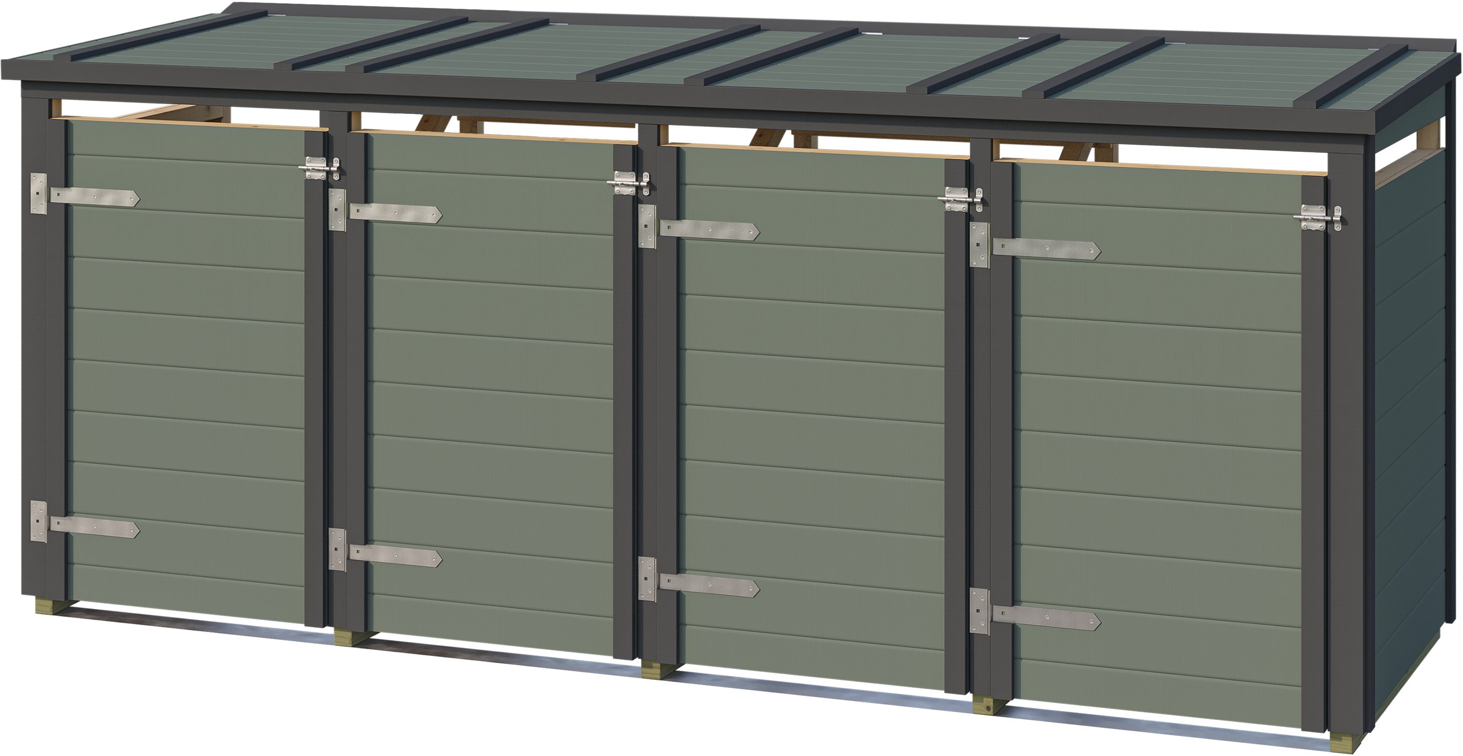 weka Mülltonnenbox Killarney, Metall pulverbeschichtet, für 4 Mülltonnen, BxTxH: 300x92x127 cm