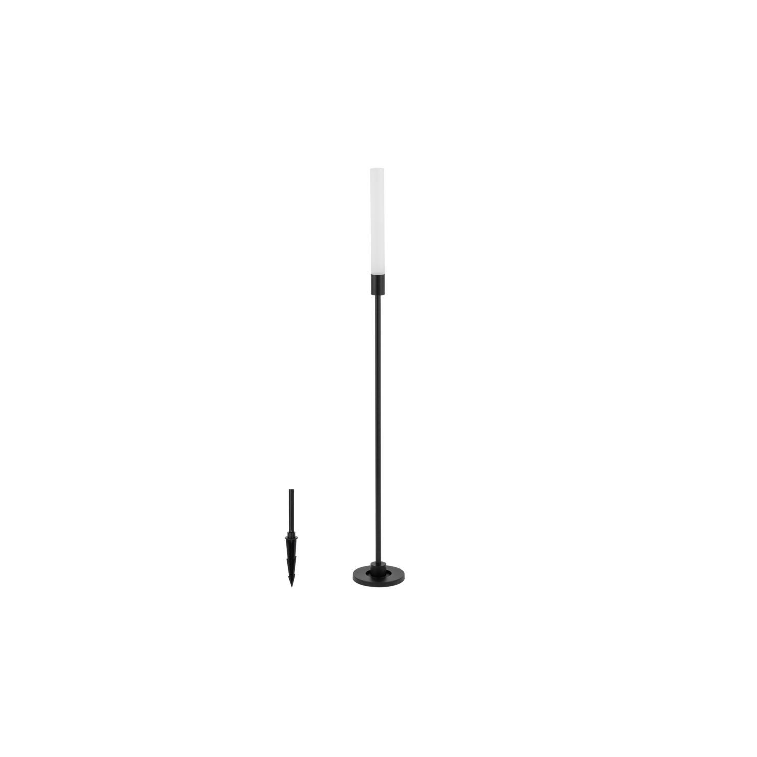 Licht-Erlebnisse Pollerleuchte DARANOL, LED fest integriert, Warmweiß, LED Aluminium 80 cm hoch mit Erdspieß IP54 Schwarz Weiß rund 100 lm
