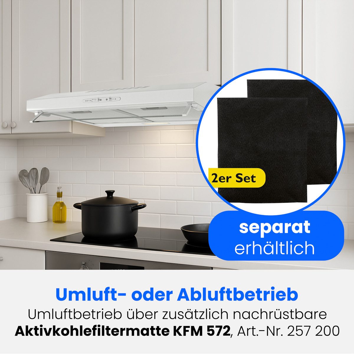 BOMANN Unterbauhaube DU 623.3 DU 623.3, Dunstabzugshaube 60cm Unterbau, Umluft und Abluft