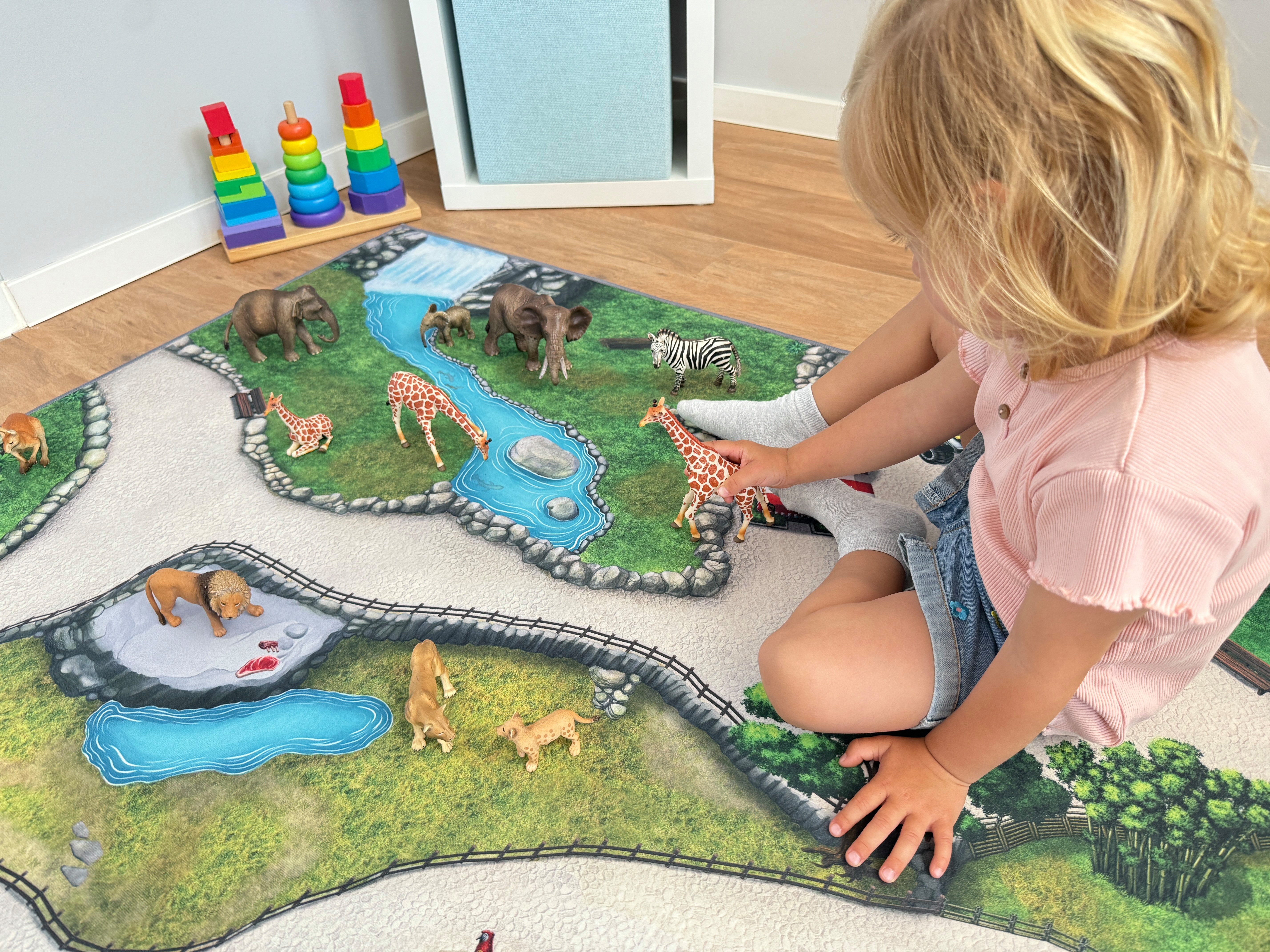 SkippiDoo Kinderteppich Spielteppich Zoo Größe: 200cm x 140cm, Wohnzimmer, günstig online kaufen