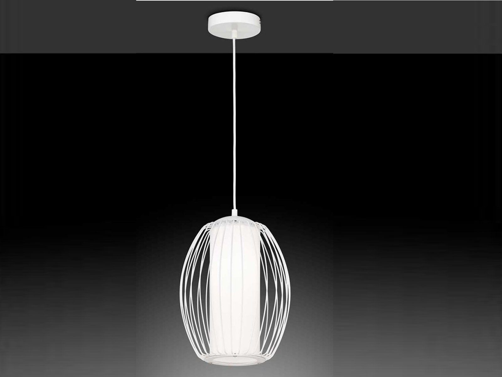 Pendelleuchte, WOFI Wohnzimmerlampen Lampenschirm hängend Gitter-Lampe Esstisch Leuchtmittel, Milch-Glas ohne