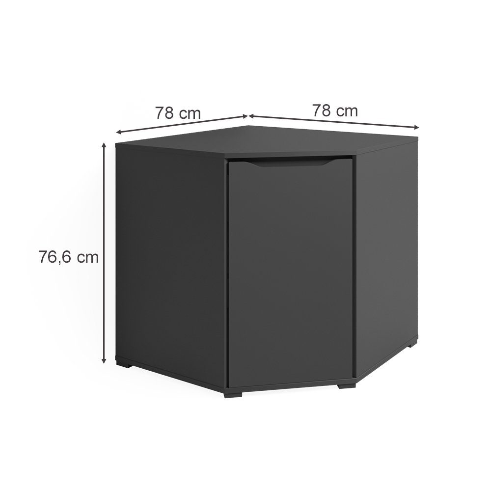 Vicco Kommode Ruben, Anthrazit, 78 x 76.6 cm (1 St)