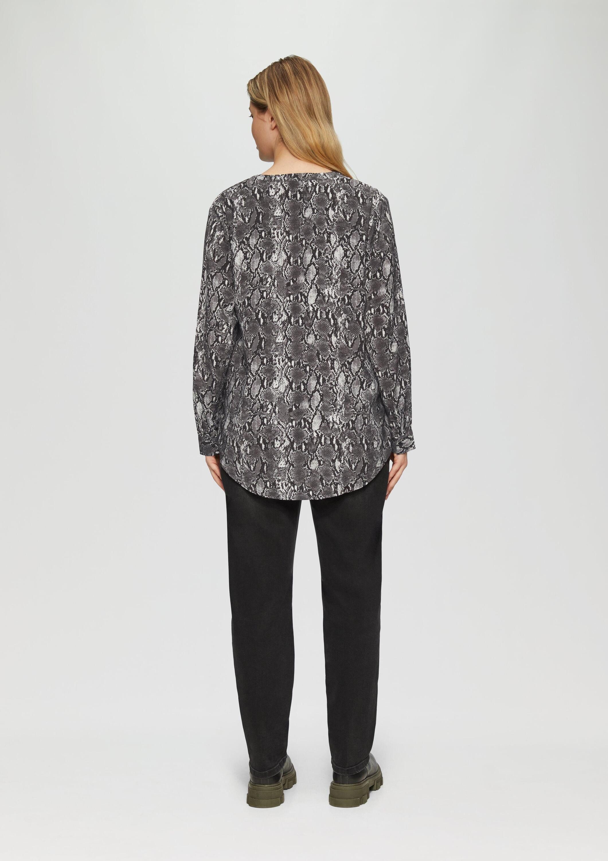 s.Oliver Langarmbluse Bluse Bluse mit Animal-Print aus Viskosemix – Bild 3 von 5