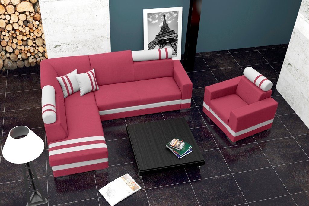 JVmoebel Ecksofa Design Ecksofa Couch Wohnlandschaft Schlafsofa Schlafsofa günstig online kaufen