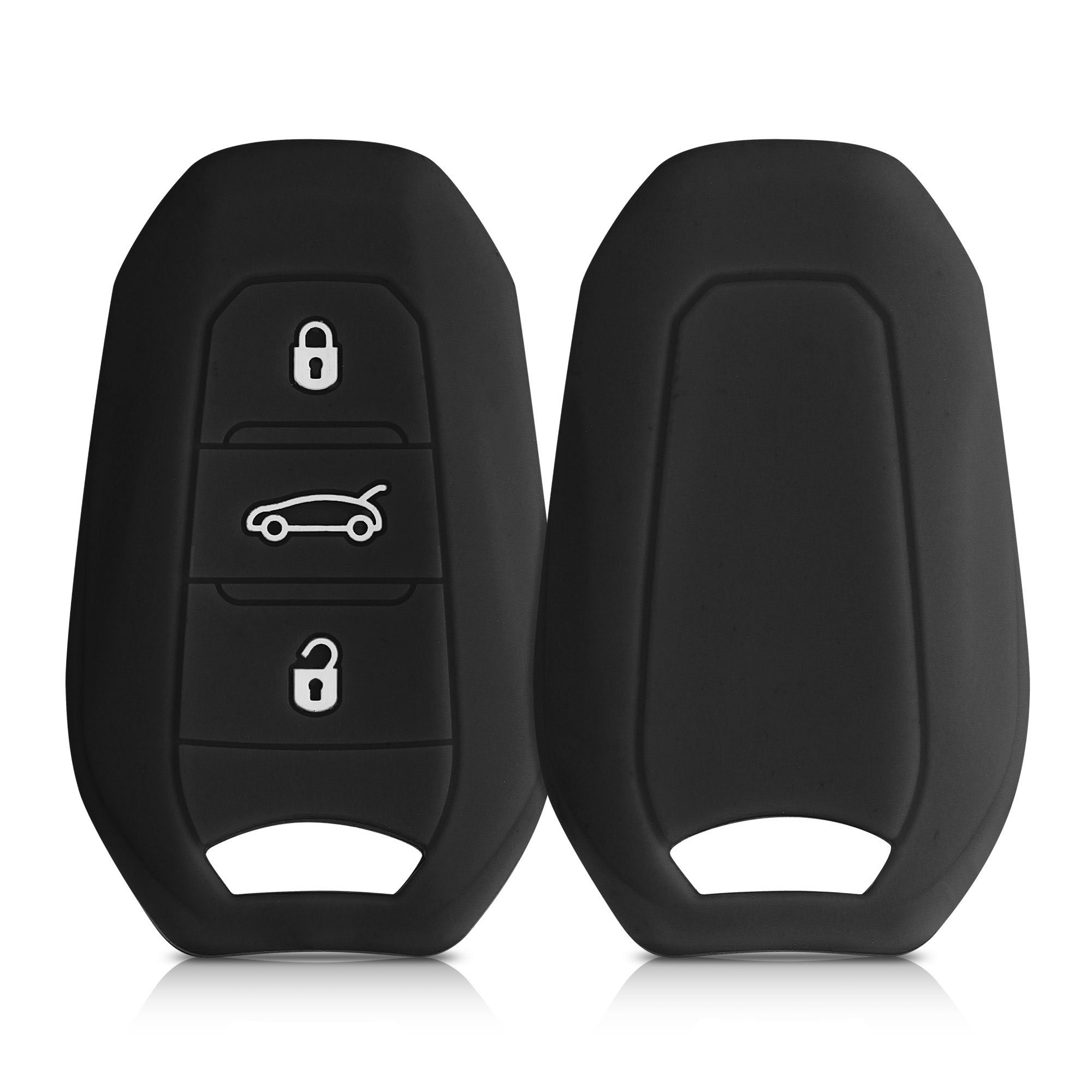 Schlüssel Schlüsselhülle für Autoschlüssel Opel, Schwarz kwmobile Hülle Cover Case Silikon Schlüsseltasche