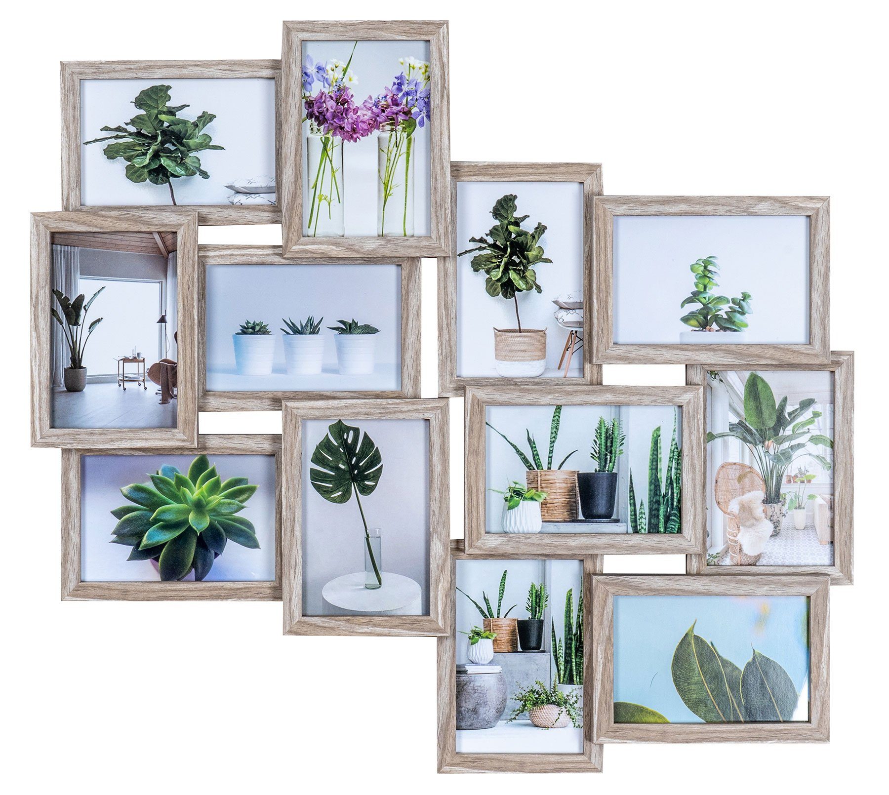 Levandeo® Bilderrahmen Collage, Bilderrahmen 58x55cm Collage 12 Fotos 10x15 günstig online kaufen