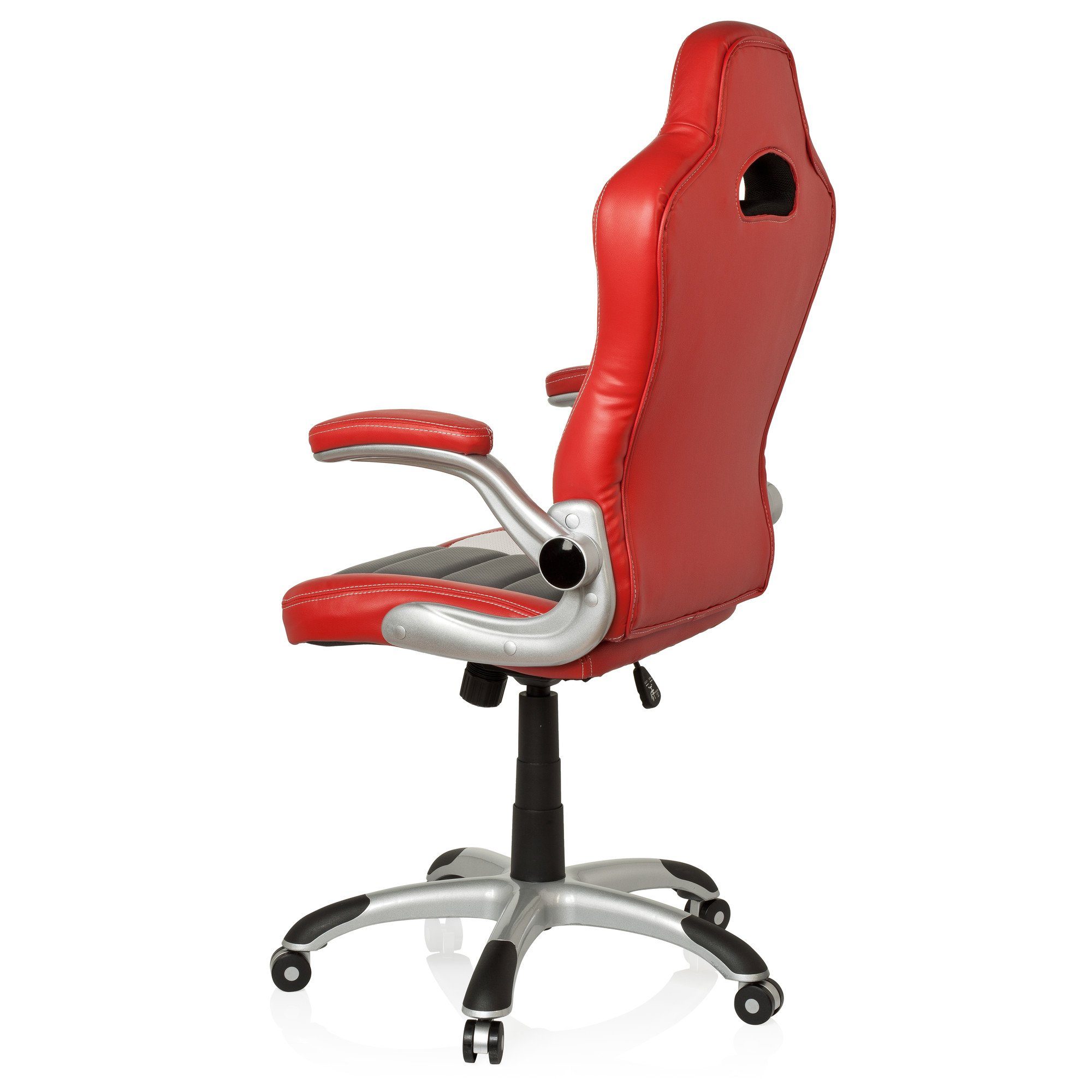 Drehstuhl GAME / SPORT Gamingstuhl hjh Rot ergonomisch Weiß Kunstleder, OFFICE