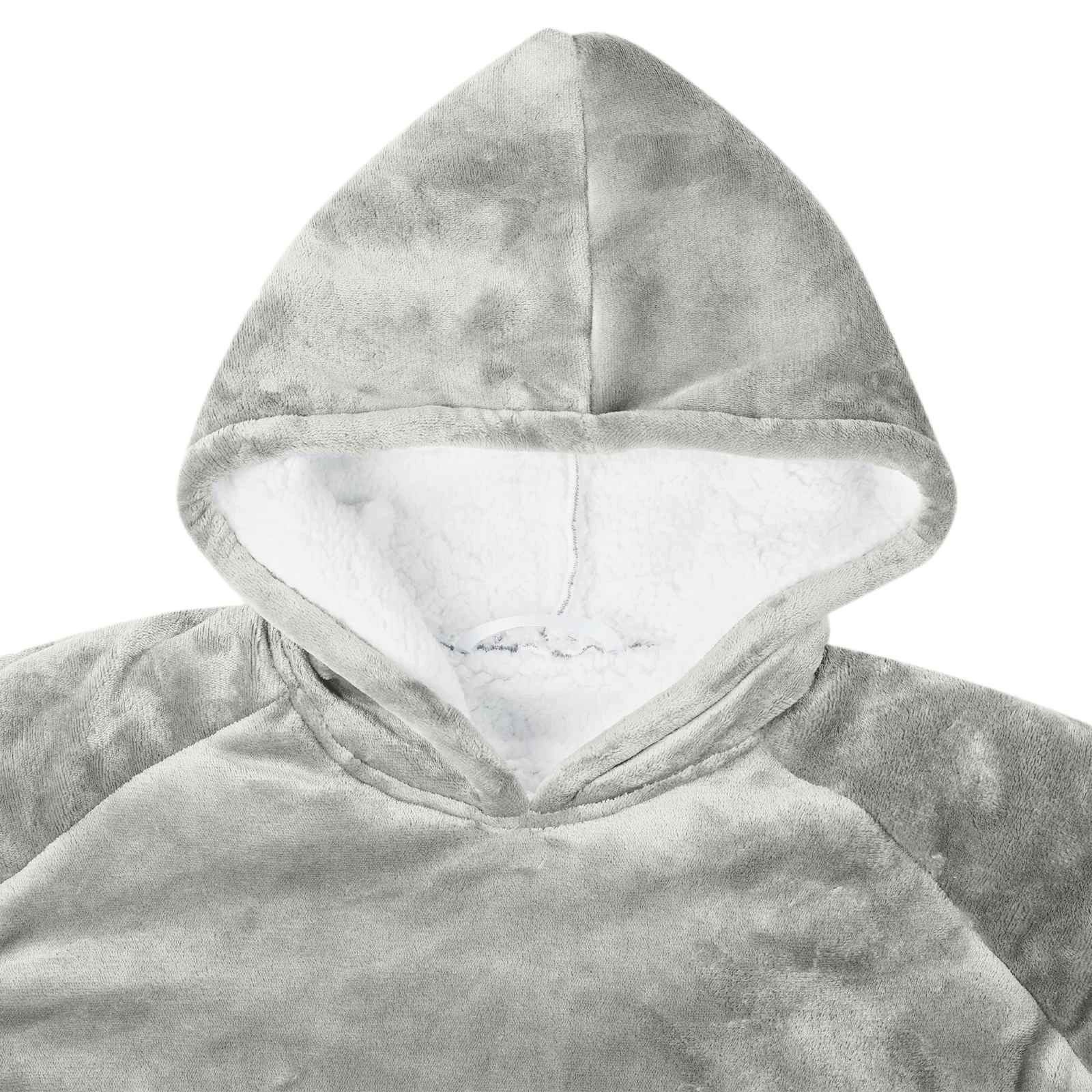 vidaXL Unisex-Bademantel Decken-Hoodie Grau M Fleece und Flanell, Vlies