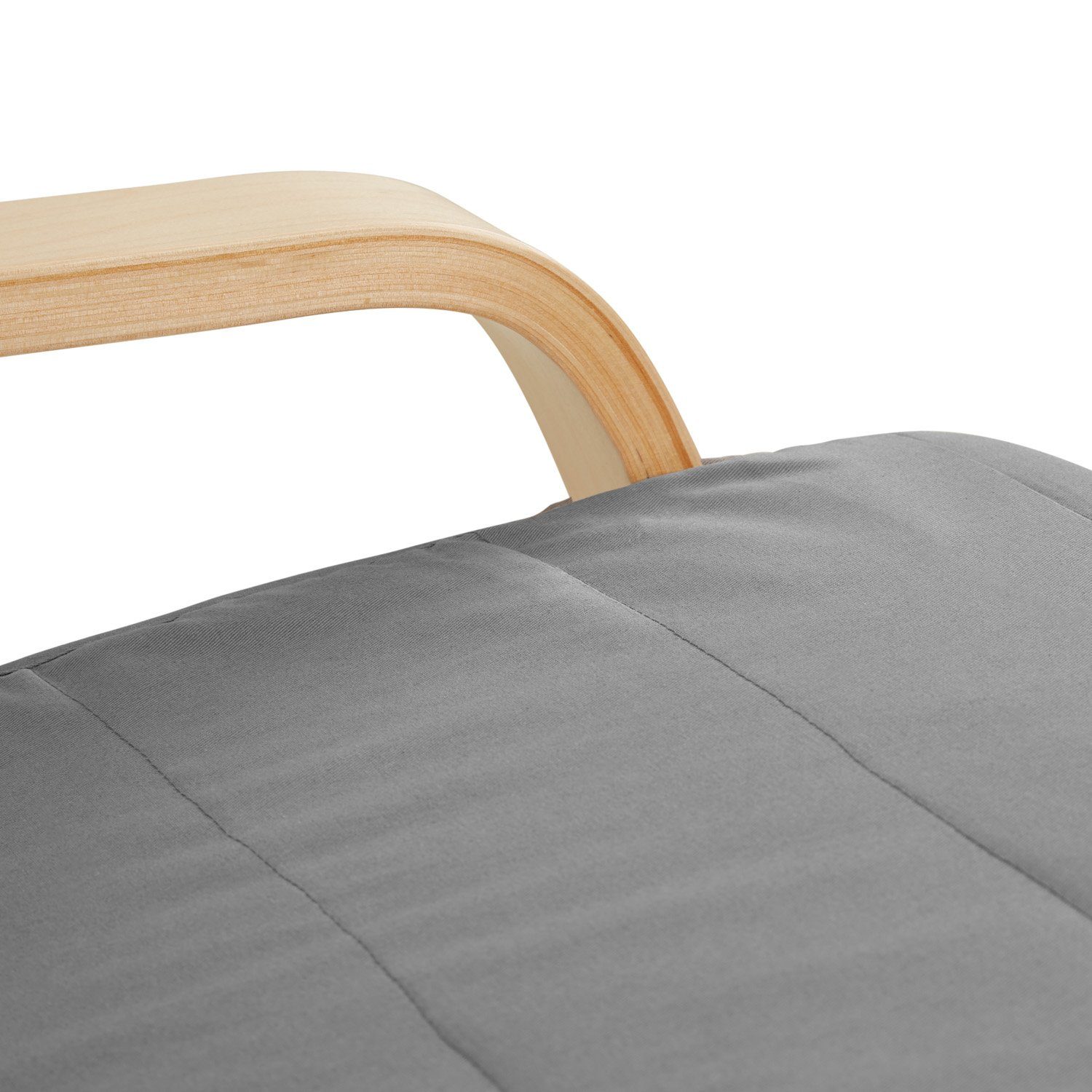 Homestyle4u Relaxsessel Schwingsessel Schaukelsessel Wohnzimmer Grau Schaukelstuhl Fußstütze (1 Stuhl, 1-St., Stuhl mit Bezug), Bezug abnehmbar, Fußteil verstel – Bild 5 von 5
