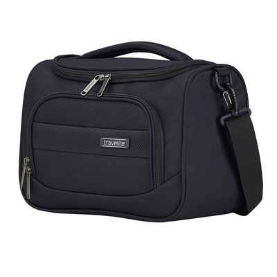travelite Beautycase Chios Kulturtasche mit Schultergurt, auf einen Koffer aufsteckbar, Handgepäck, schwarz
